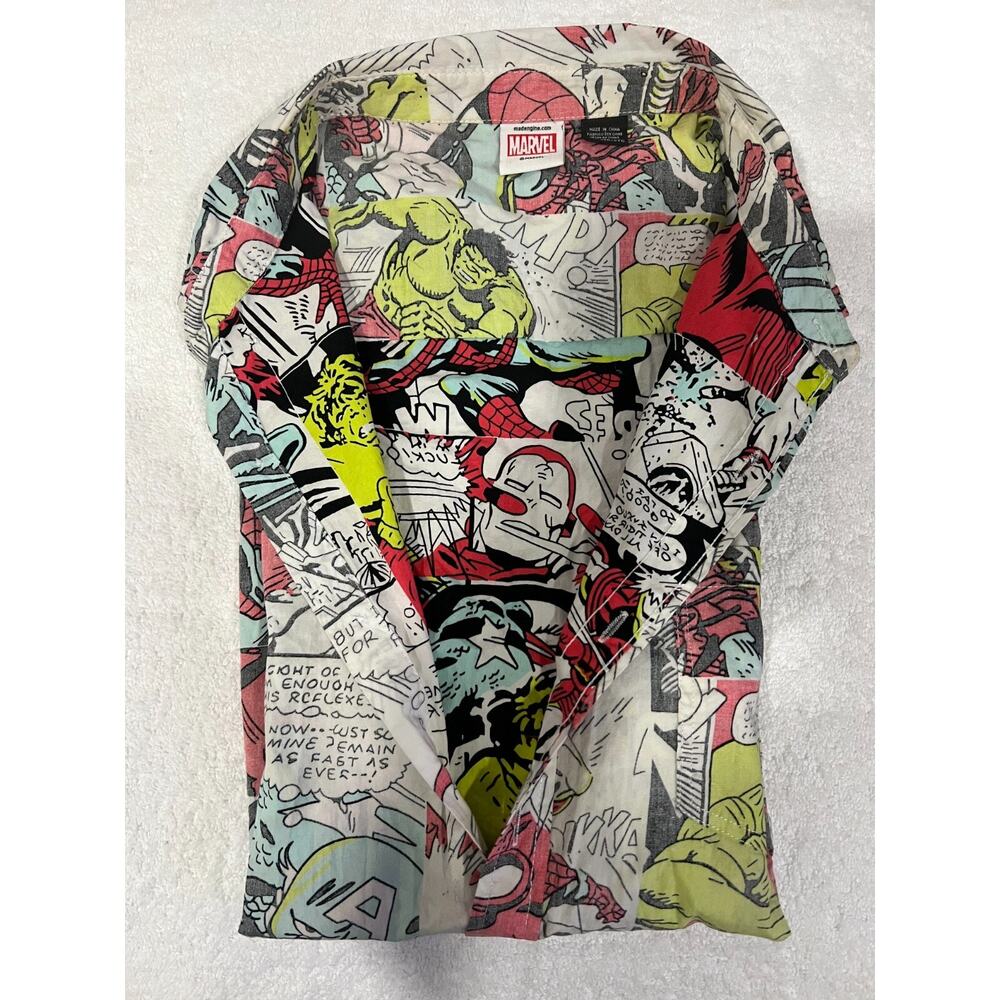 Marvel x Mad Engine Cotton Shirt Comic Strip Reverse Print Sz -2XL - Picture 6 of 6